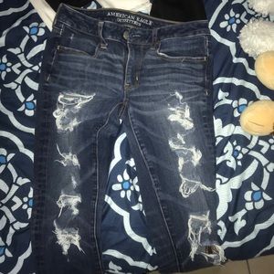 Denim washed ripped jeans